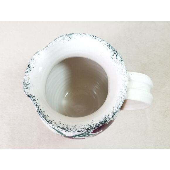 Casey Art Pottery Pitcher Heart Wreath 7" Hand Painted Made in USA Vintage - Picture 10 of 14